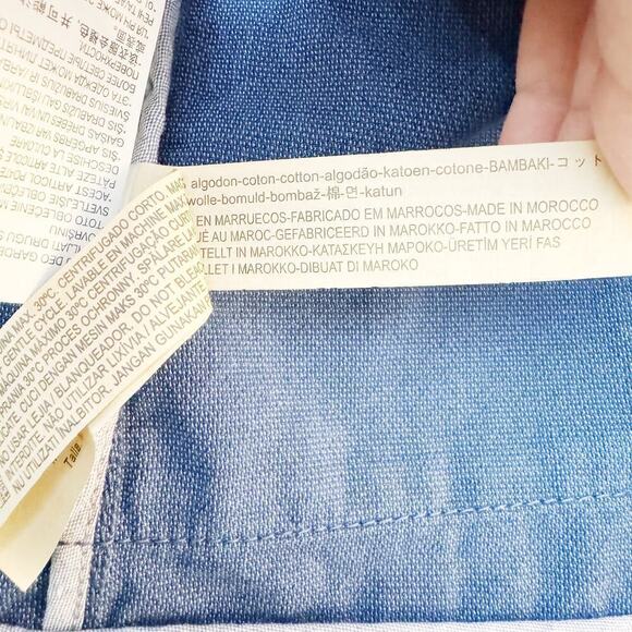 Massimo Duty Blue Blazer Belted Front Pockets Cotton Jacket Size M NWOT - Picture 3 of 7